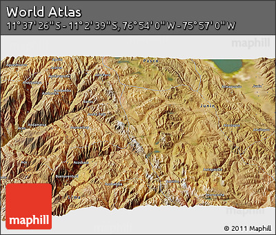 Satellite 3D Map of the Area around 11° 20' 3" S, 76° 25' 30" W