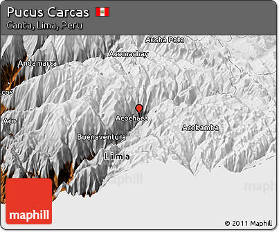 Physical Panoramic Map of Pucus Carcas