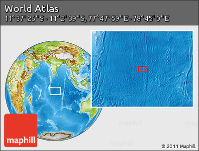 Physical Location Map of the Area around 11° 20' 3" S, 78° 16' 30" E