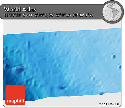 Physical 3D Map of the Area around 11° 20' 3" S, 78° 58' 29" W