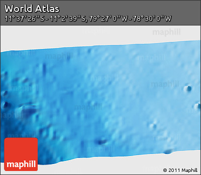Physical 3D Map of the Area around 11° 20' 3" S, 78° 58' 29" W