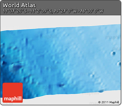 Physical 3D Map of the Area around 11° 20' 3" S, 78° 58' 29" W