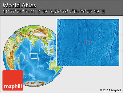 Physical Location Map of the Area around 11° 20' 3" S, 79° 7' 30" E