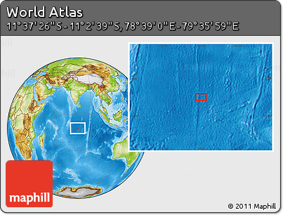 Physical Location Map of the Area around 11° 20' 3" S, 79° 7' 30" E