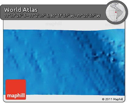 Physical 3D Map of the Area around 11° 20' 3" S, 79° 49' 29" W