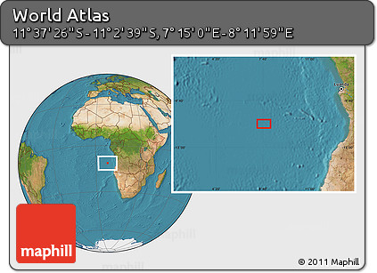 Satellite Location Map of the Area around 11° 20' 3" S, 7° 43' 29" E