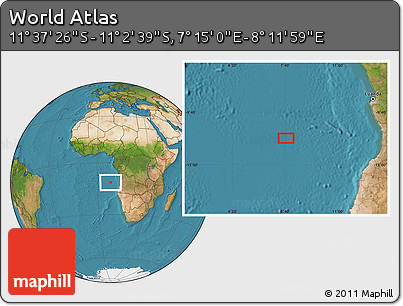 Satellite Location Map of the Area around 11° 20' 3" S, 7° 43' 29" E