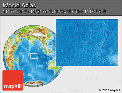 Physical Location Map of the Area around 11° 20' 3" S, 80° 49' 29" E
