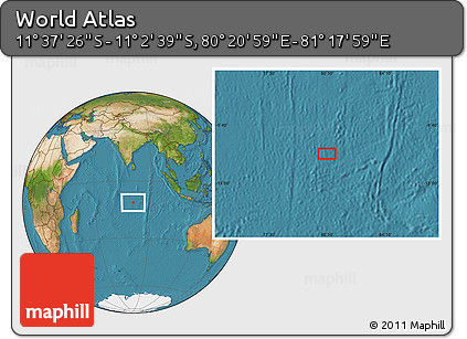 Satellite Location Map of the Area around 11° 20' 3" S, 80° 49' 29" E