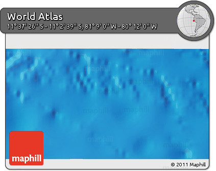 Physical 3D Map of the Area around 11° 20' 3" S, 80° 40' 30" W