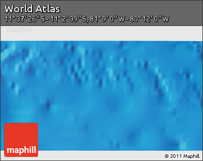 Physical 3D Map of the Area around 11° 20' 3" S, 80° 40' 30" W