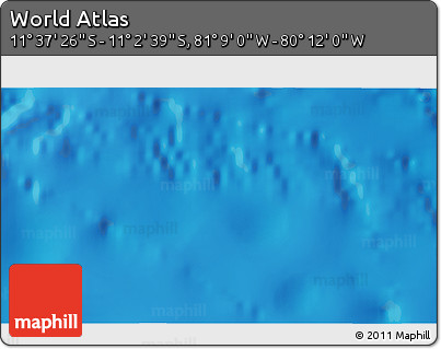 Physical 3D Map of the Area around 11° 20' 3" S, 80° 40' 30" W