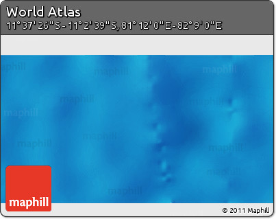 Shaded Relief 3D Map of the Area around 11° 20' 3" S, 81° 40' 30" E