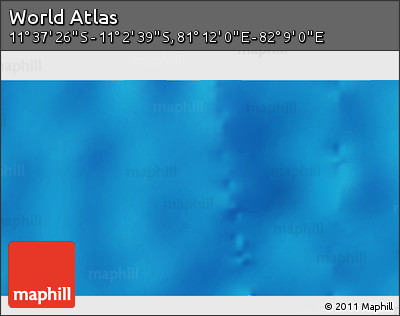 Shaded Relief 3D Map of the Area around 11° 20' 3" S, 81° 40' 30" E