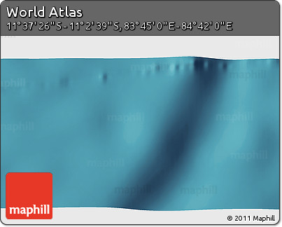 Satellite 3D Map of the Area around 11° 20' 3" S, 84° 13' 29" E