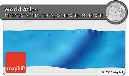 Physical Panoramic Map of the Area around 11° 20' 3" S, 84° 13' 29" E