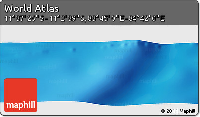 Physical Panoramic Map of the Area around 11° 20' 3" S, 84° 13' 29" E