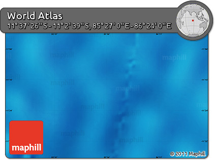 Physical Map of the Area around 11° 20' 3" S, 85° 55' 30" E