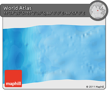 Political 3D Map of the Area around 11° 20' 3" S, 88° 28' 29" E