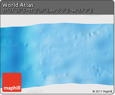 Shaded Relief 3D Map of the Area around 11° 20' 3" S, 88° 28' 29" E
