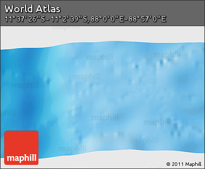 Shaded Relief 3D Map of the Area around 11° 20' 3" S, 88° 28' 29" E