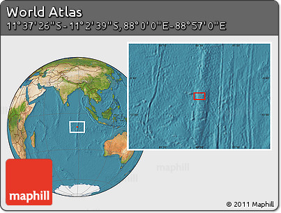 Satellite Location Map of the Area around 11° 20' 3" S, 88° 28' 29" E