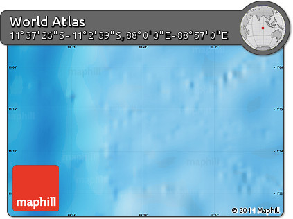 Physical Map of the Area around 11° 20' 3" S, 88° 28' 29" E