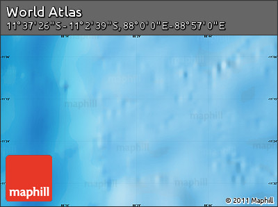 Physical Map of the Area around 11° 20' 3" S, 88° 28' 29" E