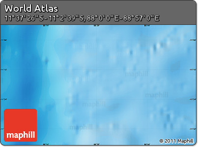 Physical Map of the Area around 11° 20' 3" S, 88° 28' 29" E