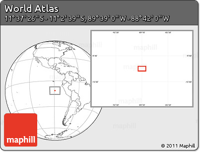 Blank Location Map of the Area around 11° 20' 3" S, 89° 10' 30" W