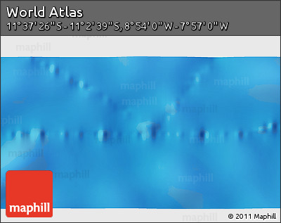 Physical 3D Map of the Area around 11° 20' 3" S, 8° 25' 30" W