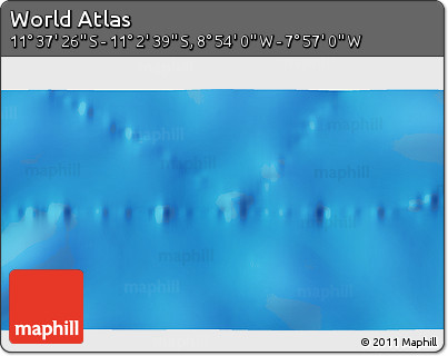 Physical 3D Map of the Area around 11° 20' 3" S, 8° 25' 30" W