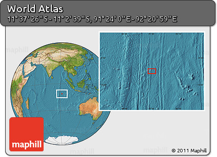 Satellite Location Map of the Area around 11° 20' 3" S, 91° 52' 30" E