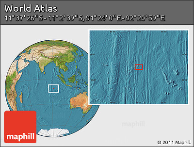 Satellite Location Map of the Area around 11° 20' 3" S, 91° 52' 30" E