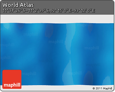 Shaded Relief 3D Map of the Area around 11° 20' 3" S, 92° 43' 29" E