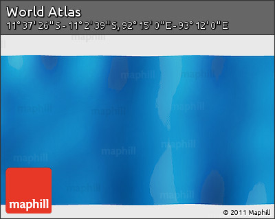 Shaded Relief 3D Map of the Area around 11° 20' 3" S, 92° 43' 29" E