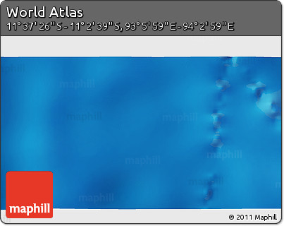 Shaded Relief 3D Map of the Area around 11° 20' 3" S, 93° 34' 29" E