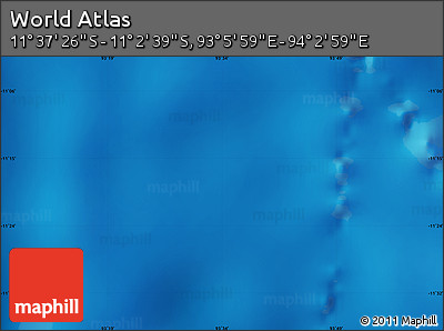 Physical Map of the Area around 11° 20' 3" S, 93° 34' 29" E