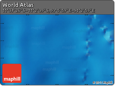 Physical Map of the Area around 11° 20' 3" S, 93° 34' 29" E