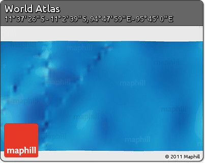 Shaded Relief 3D Map of the Area around 11° 20' 3" S, 95° 16' 30" E