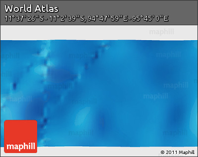 Shaded Relief 3D Map of the Area around 11° 20' 3" S, 95° 16' 30" E