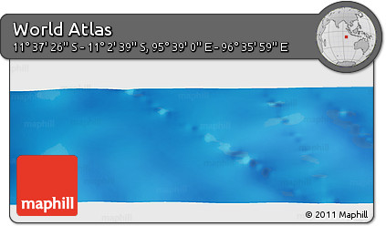 Shaded Relief Panoramic Map of the Area around 11° 20' 3" S, 96° 7' 30" E