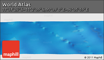 Shaded Relief Panoramic Map of the Area around 11° 20' 3" S, 96° 7' 30" E