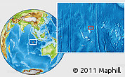 Physical Location Map of the area around 11° 20' 3" S, 96° 58' 29" E