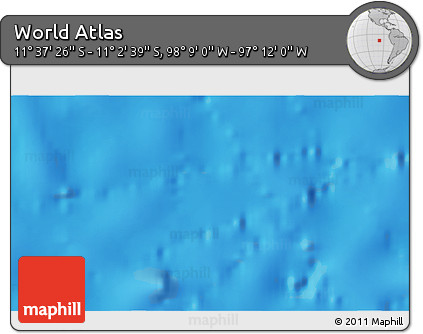 Physical 3D Map of the Area around 11° 20' 3" S, 97° 40' 30" W