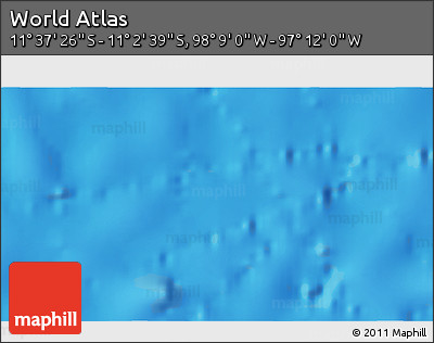 Physical 3D Map of the Area around 11° 20' 3" S, 97° 40' 30" W