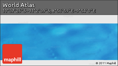 Physical Panoramic Map of the Area around 11° 20' 3" S, 9° 25' 30" E