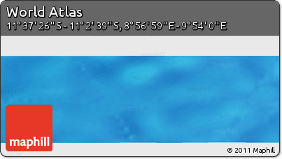 Physical Panoramic Map of the Area around 11° 20' 3" S, 9° 25' 30" E