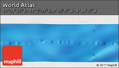 Physical Panoramic Map of the Area around 11° 20' 3" S, 9° 16' 30" W