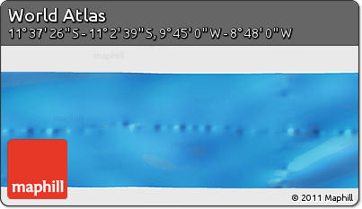 Physical Panoramic Map of the Area around 11° 20' 3" S, 9° 16' 30" W